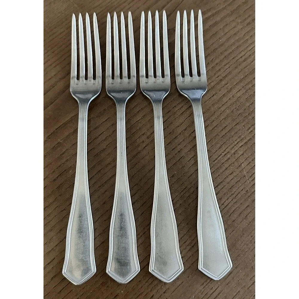 4 Malta‎ MLF3 Dinner Forks Flatware Stainless Glossy Silverware 8 1/4